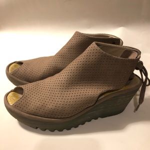 Fly London Back Lace Wedge Sandal